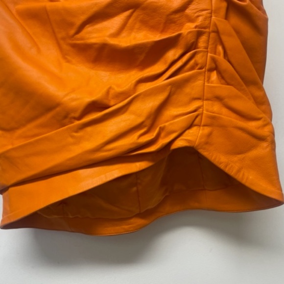 Camila Coelho Clementine Leather Skirt Orange - Picture 8 of 13